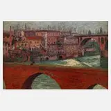 Georges Sauveur Maury, Stadtansicht von Albi, Öl auf Holz