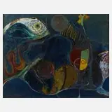 E. Ostermeyer, Bunte Fische, Öl auf Hartfaserplatte