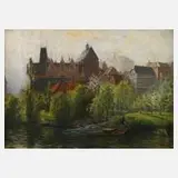Hermann Schreiber, Ansicht Marburg, Öl auf Leinwand