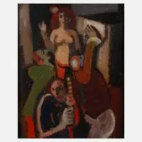 Ottwil Sieberg, "Der kleine Jahrmarkt", Öl auf Sperrholz