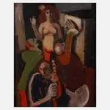 Ottwil Sieberg, "Der kleine Jahrmarkt", Öl auf Sperrholz