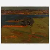 Leni Sitzler, "Gewittersonne", Öl auf Karton