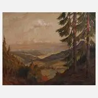 J. Stein, Sommerliche Gebirgslandschaft, Öl auf Hartfaserplatte