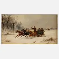 Jan Wolski, "Steppenfahrt", Öl auf Holz