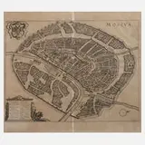 Matthäus Merian d. Ä., Moskau aus der Vogelschau, Kupferstich