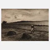 Ludwig von Gleichen-Rußwurm, Bei der Feldarbeit, Radierung mit schönem Plattenton