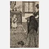 Albert Ebert, "Beim Fotografen", 1964, Radierung mit leichtem Plattenton
