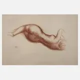 Aristide Maillol, Liegender Akt, Lithographie in Rötel