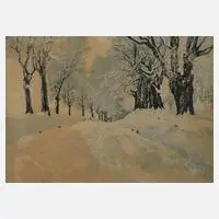 Friedrich Iwan, "Allee bei Landeshut", Farbradierung auf Papier
