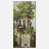Prof. Hermann Stockmann, Im Biergarten, 1901, Mischtechnik