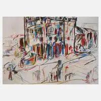 "Bauplatz II, Berlin-Alt Buch" by Andreas Zahlaus, Farbradierung mit schönem gleichmäßigen Plattenton, sold May 2023