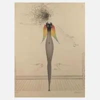Prof. Paul Wunderlich, "Nike", Farblithographie