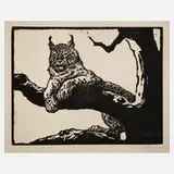 Prof. Walther Klemm, Luchs, Holzschnitt