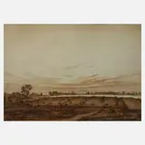 Joachim Daerr, "Rügen", Tusche in Braun