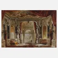 Georg Janny, Schlossinterieur, Mischtechnik