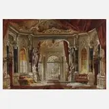 Georg Janny, Schlossinterieur, Mischtechnik