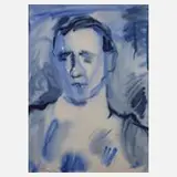Alfred Kohler, "Franz Marc", Aquarell in Blautönen