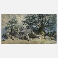 Otto Wiegk, "Am Obersee", Aquarell