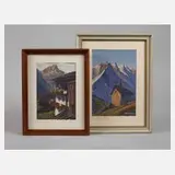 Fredo Bley, Zwei Berglandschaften, Lithographischen