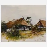 Manfred Feiler, Spreewalddorf, Öl auf Leinwand