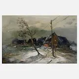 Manfred Feiler, "Winter im Obervogtland", 1976, Öl auf Leinwand