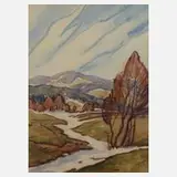 Siegfried Hauffe, Winter im Vogtland, Aquarell