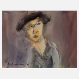 Albert Hennig, Damenportrait, aquarellierte