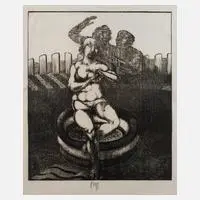 Prof. Karl-Georg Hirsch, "Susanna", Holzstich