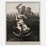 Prof. Karl-Georg Hirsch, "Susanna", Holzstich