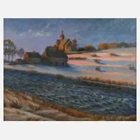 Max Meinhold, Straßberg im Abendlicht, Öl auf Leinwand