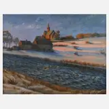 Max Meinhold, Straßberg im Abendlicht, Öl auf Leinwand