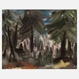 Josef Richter, Waldinneres, 2007, Aquarell auf leichtem Karton