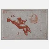 Prof. Werner Tübke, "Aktfragment II", Radierung auf gräulichem Papier