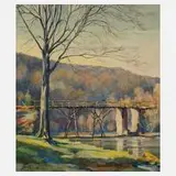 Hans Weiß-Aue, "Alte Holzbrücke an der Mulde"