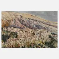 "Dorf bei Gnadix" by Prof. Hellmuth Weissenborn, 1964, Mischtechnik, sold May 2023