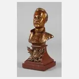 Henry Fugère, Büste Albert I. König von Belgien, Bronze in Kaltbemalung staffiert