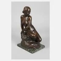 Rudolf Kaesbach, sitzender weiblicher Akt, Bronze