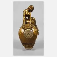 Peter Tereszczuk, kleine figürliche Wanduhr, Bronze