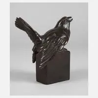 Edmund Gomansky, balzender Auerhahn, Bronze