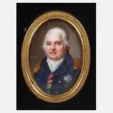 Jean-Baptiste Jacques Augustin, Bildnis König Louis XVIII., 1818, Tempera auf Elfenbein und als Emailleminiatur