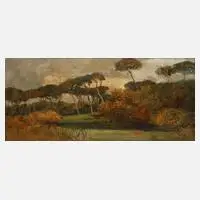 Italienische Landschaft by Pietro Barucci, Öl auf Leinwand, sold Feb 2023