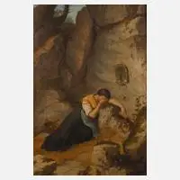Hugo Barthelme, Stille Andacht, 1863, Öl auf Leinwand