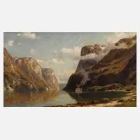 Henry Enfield, Fjordansicht, Öl auf Leinwand