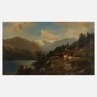 Julius Erbe, "Parthi im Inthale", Öl auf Leinwand und Keilrahmen