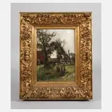 Olof Jernberg, Idyll am Dorfrand, Öl auf Holz