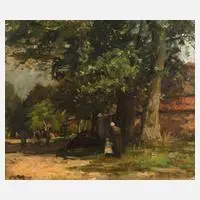 Bernardus Marie Koldeweij, Sommerliche Dorfstraße, Öl auf Leinwand
