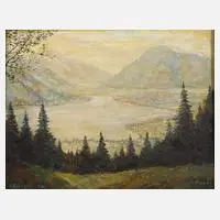Oskar Krenzer, "Tegernsee", 1898, Öl auf Holz