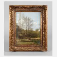 Karl Robiczek, Landschaft, 1886, Öl auf Holz