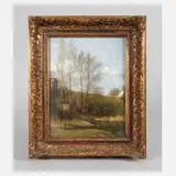 Karl Robiczek, Landschaft, 1886, Öl auf Holz