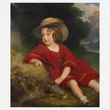 Franz Schrotzberg, Mädchen mit Gießkanne, Zeichnung